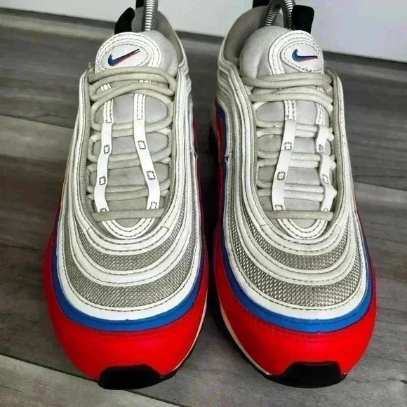 Nike Air Max 97 Womens 8 Double swoosh white/bright crimson/Photo Blue - Picture 5 of 11